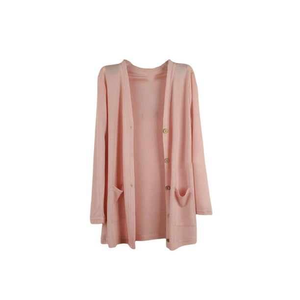 Qarigey Abrigo de moda chal de punto chaqueta de verano exquisito regalo dulce lavable ropa de mujer mano de obra fina cárdigan suelto Abrigos y chamarras Rosado Qarigey AP013515-09