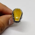 thumbnail image 5 of Yellow Onyx Natural Healing Gemstone Coffin Ring, Real 925 Sterling Silver, Promise Statement Handmade Jewelry For Women, Beautiful Anniversary Gifts, Bridesmaid Gift (Yellow Onyx, Size 7), 5 of 8