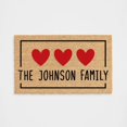 thumbnail image 1 of Personalized Bold 3 Hearts Doormat, 1 of 4