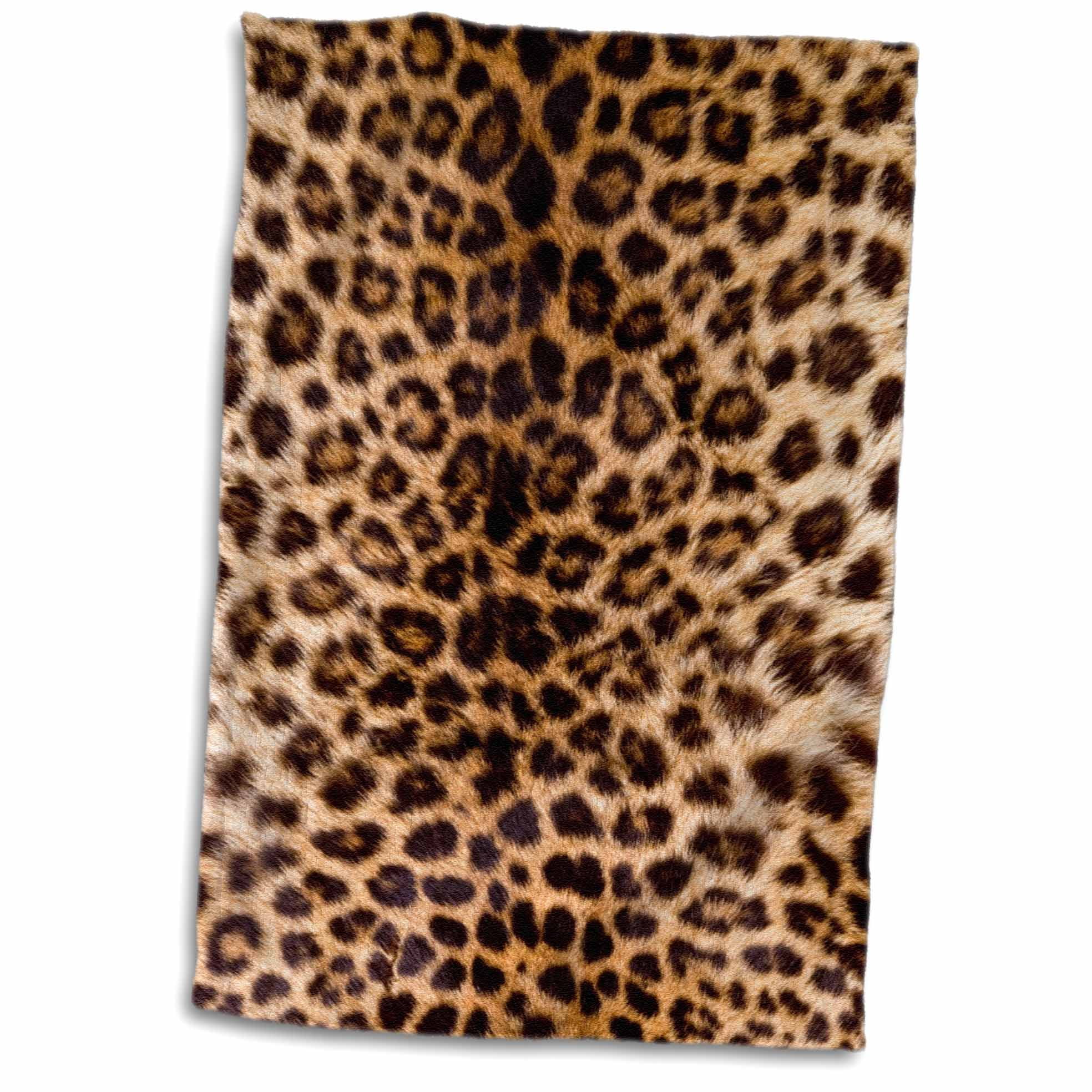 3dRose Leopard Print Photo Towel, 15 by 22inch