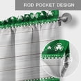 thumbnail image 5 of Happy St. Valances for Windows Patrick's Day Gnome Shamrock on Rustic Wooden Grain Rod Pocket Curtain Valance Window Treatment Short Curtains for Kitchen Living Room, 60"x18", 5 of 9