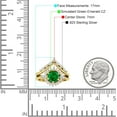 thumbnail image 7 of Two Piece Round Ring Green Emerald Cubic Zirconia Yellow Tone 925 Sterling Silver, Size 7, 7 of 7