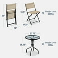 thumbnail image 3 of Best Choice Products 3-Piece Patio Bistro Dining Furniture Set w/ Glass Tabletop, Folding Chairs - Beige, 3 of 10