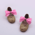 thumbnail image 6 of Charlotte girls big kid gold glitter flats with interchangable satin bow size 7-8Y (3 youth), 6 of 21