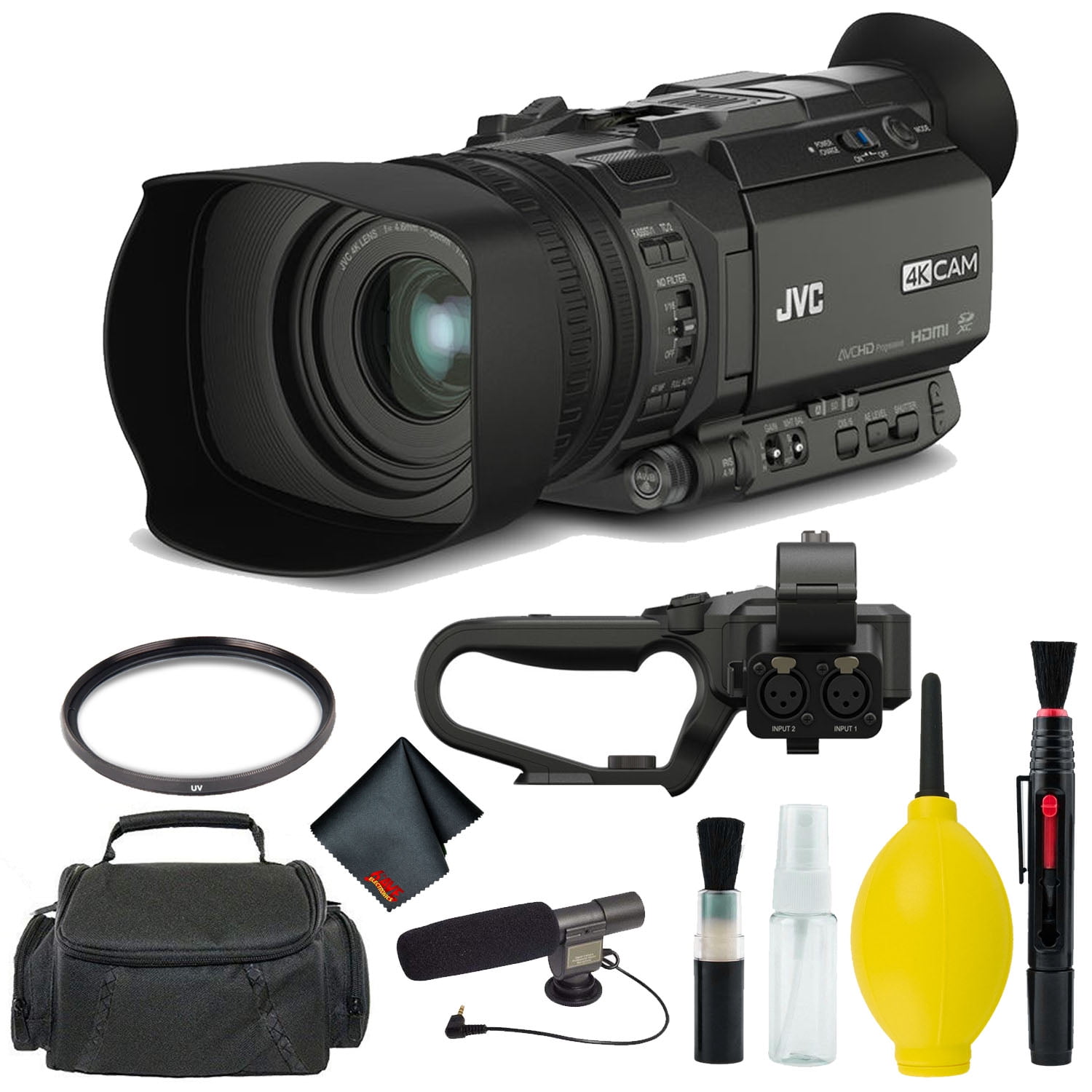 JVC 4KCAM Compact Professional Camcorder Accessory Bundle