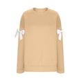 thumbnail image 5 of Trubkh Sweatshirts for Women Womens Sweat Shirts No Hood Sweatshirts for Women Trendy Fall Outfits for Women Crewneck Sweatshirts Crewneck Sweatshirts Women Womens Crewneck Beige L, 5 of 6