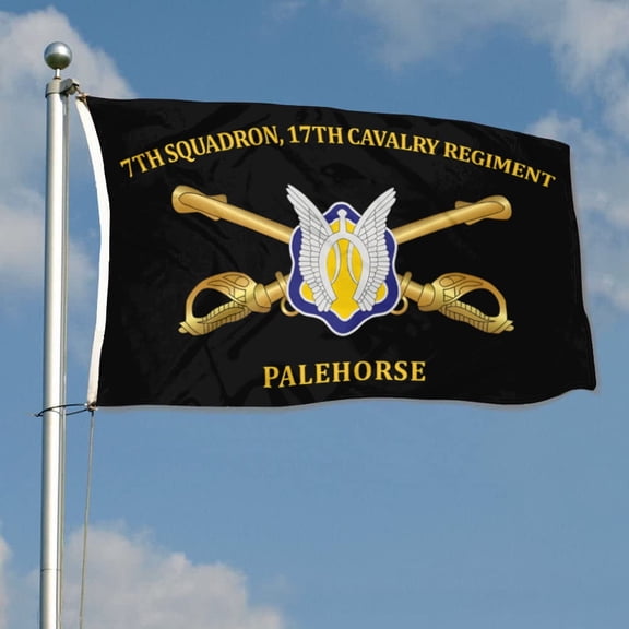 7th Squadron 17th Cavalry Regiment Palehorse 1st Cavalry Division US Army Flag 3x5Feet Outdoor Indoor Decoration Flag with Brass Grommets