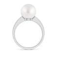 thumbnail image 2 of ANGARA South Sea Cultured Pearl Reverse Tapered Shank Ring in 14K White Gold for Women | June Birthstone, Birthday, Anniversary, Jewelry Gift for Women | Pearl Ring, 2 of 9