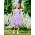 thumbnail image 3 of Arshiner Girls Easter Dress Party Tulle Fancy Summer Tie Back Twirly Purple Sneaker Ball Dress, 3 of 8
