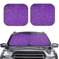 thumbnail image 2 of Kll Glitter Purple Windshield Sun Shade 2-Piece Foldable Car Front Window Sunshade For Most Sedans Suv Truck- Large, 2 of 7
