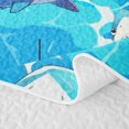 thumbnail image 5 of Feelyou Cartoon Shark Twin Quilt Set for Boys Girls, Ocean Cute Marine Wildlife Twin Coverlet Set, Blue, 2-Piece, 5 of 7