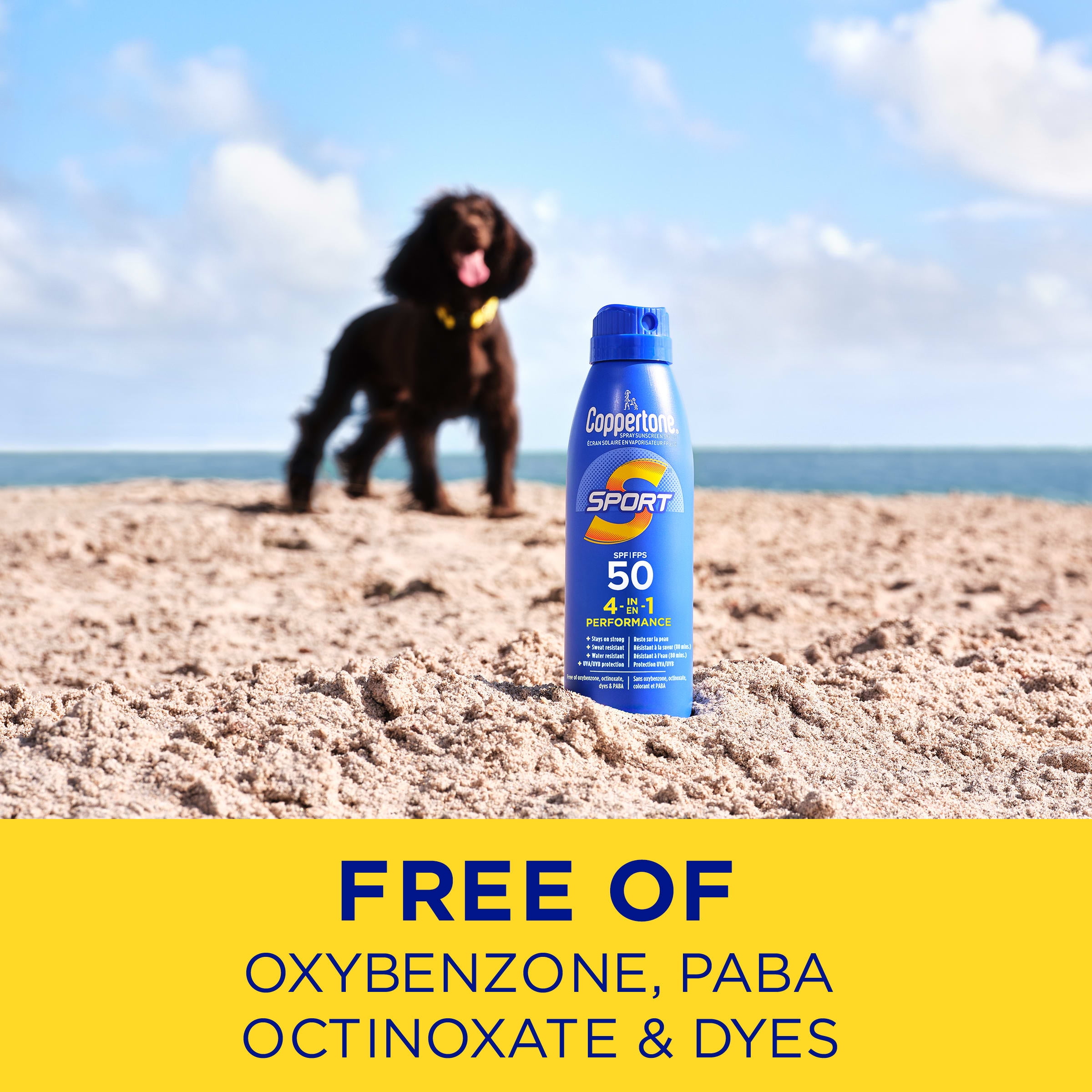 Coppertone Sport Vaporisateur solaire FPS 50, Résistant à la sueur et à L’Eau, 177 mL 177 ml