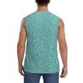 thumbnail image 4 of Fotbe Teal Green Glitter Men's Camiseta sin Mangas Estampada para Hombres, Playera Casual para Gimnasio, Entrenamiento, Playa-3X-Large, 4 of 7