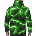 thumbnail image 7 of Kdxio Green Lightning Print Mens Casual Hooded Collar Drawstring Hoodies Pullover Sweatshirts Casual Long Sleeve Shirts-Medium, 7 of 7