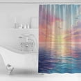 thumbnail image 2 of Shower Curtain Bathroom Set Sunset Ocean Pink Gradient Waterproof Fabric Shower Curtains with Grommets&Hooks Watercolor Oil Painting Art Privacy Bath Curtain for Bathtub 36x72in, 2 of 7