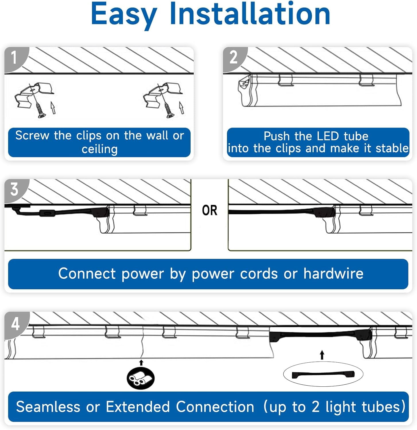 SHINESTAR 4FT Led Shop Lights, 40W 5000LM, 5000K Bright Light, Energy-Saving, Linkable T8 Light Tube Integrated Fixture for Workshop Garage Basement, 20 Pack