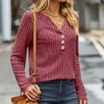 thumbnail image 4 of AELand Womens Casual V Neck Sweaters Long Sleeve Tunic Shirts for Women Tops and Blouses,S~XXL, 4 of 5