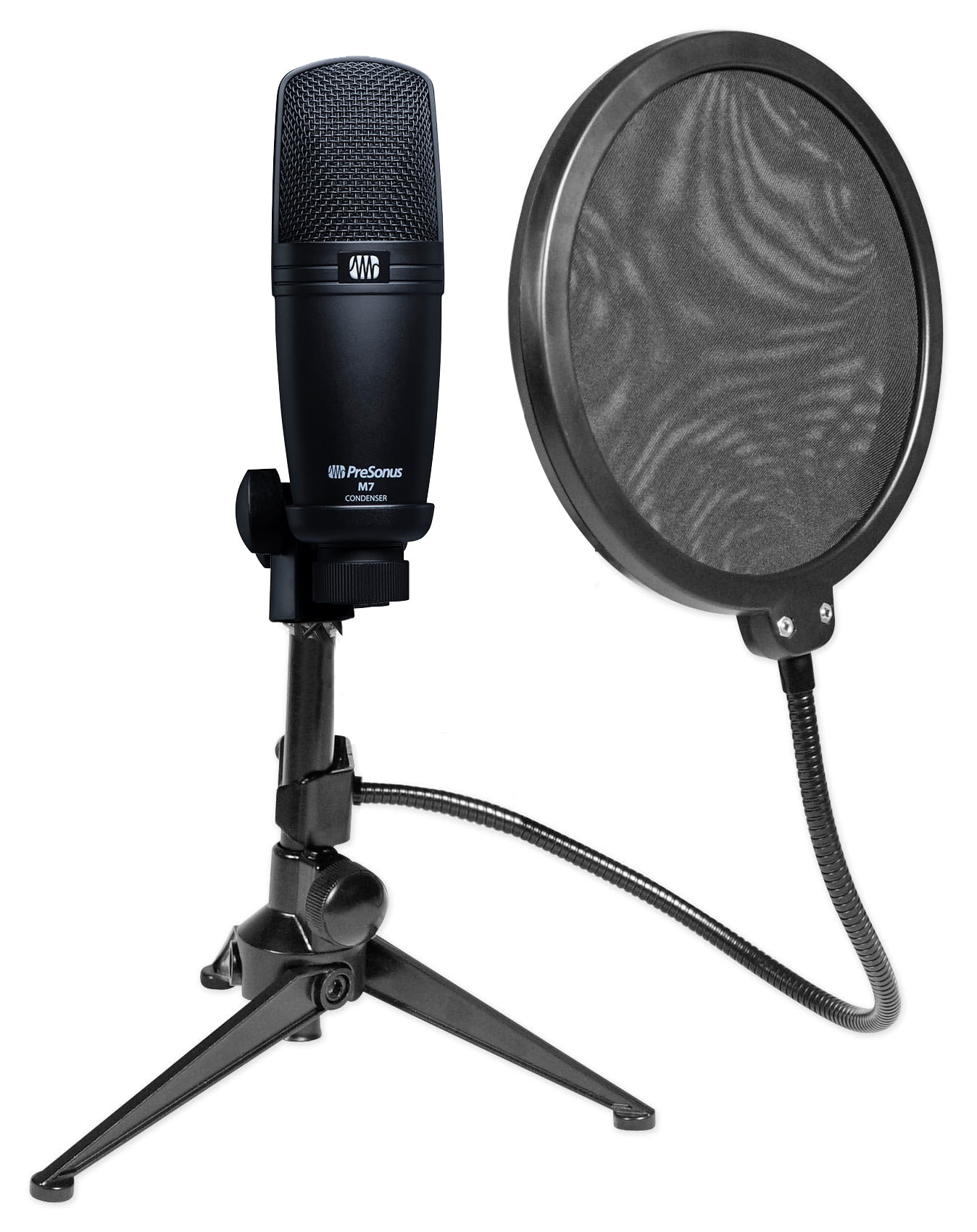 adverteren vertraging Aankondiging Presonus M7 Studio Condenser Recording Microphone Mic + Desk Stand + Pop  Filter - Walmart.com