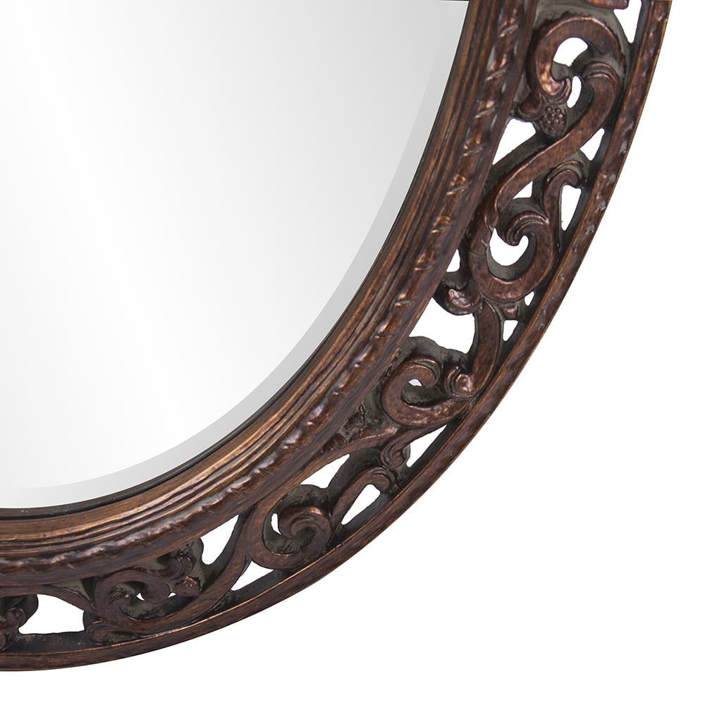 Tyler Dillon Grizzly Ridge Antique Bronze Scrollwork Oval Wall Mirror - A/N
