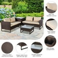 thumbnail image 3 of Patiojoy 4 Pieces Outdoor Patio Rattan Furniture Wicker Conversation Set, 3 of 8