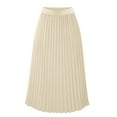 thumbnail image 2 of EINCcm Womens Pleated Midi Skirt High Waist Swing Boho Pleated Skirt Casual Chiffon Elastic A-line Long Skirts, 2 of 3