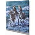 thumbnail image 3 of Design Art - Three Horses Running in Seaside, 3 of 4