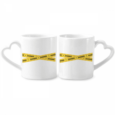 

Logo Danger Line No Entry Couple Porcelain Mug Set Cerac Lover Cup Heart Handle