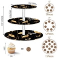 thumbnail image 3 of 3-Tier Acrylic Cupcake Stand Sturdy Dessert Display Cupcake Tower Cupcake Holder for Party Wedding Outdoor Picnic Delicate Gold Leaf Pattern, 3 of 8
