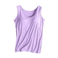 thumbnail image 2 of Tank Tops with Built In Bras - Women Sleeveless Casual Shirts Racerback Workout Yoga Camisole Tops Comfy Undershirt Purple XL, 2 of 6