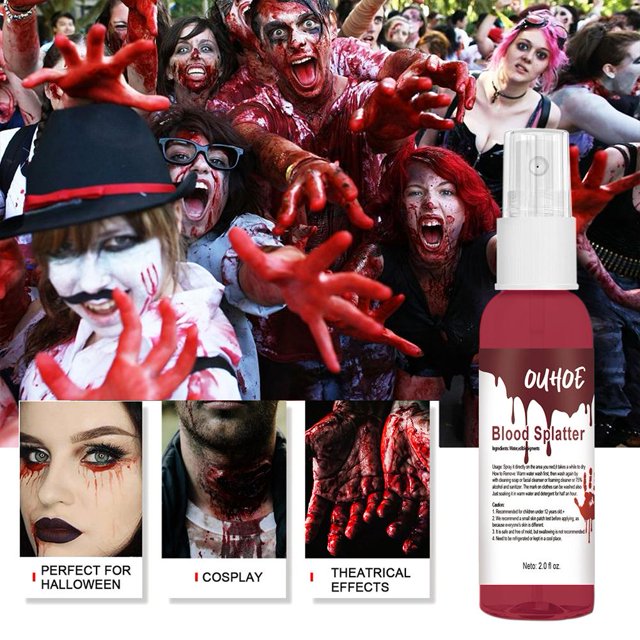 Blood Splatter Halloween Fake Blood Spray para maquillaje de vampiros Dress Up Prop Ygjytge Cuidado Belleza