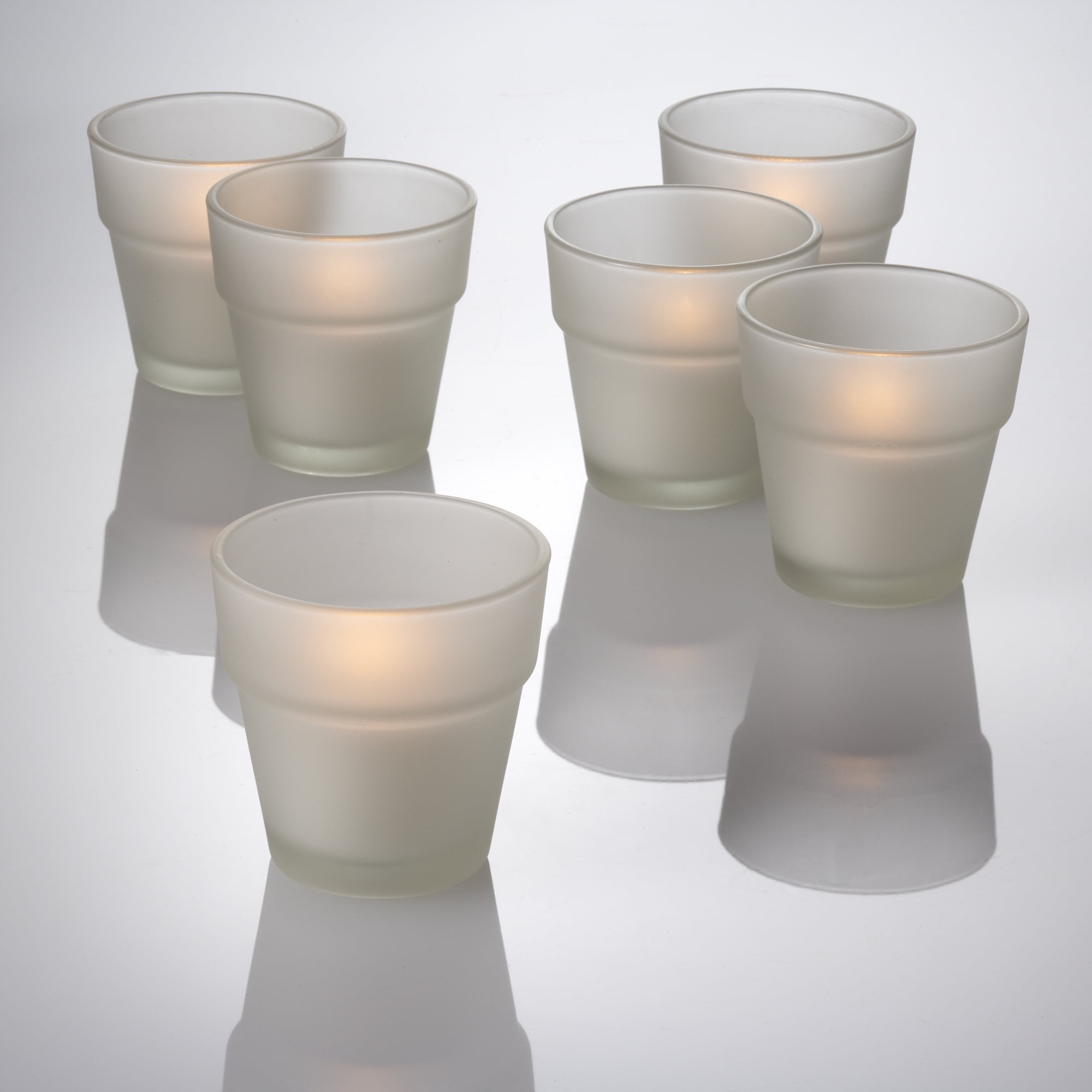 Richland Votive Candles & Eastland Frosted Flower Pot Votive Holders