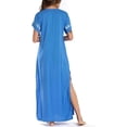 thumbnail image 2 of Traje de baño de bikini de manga corta con bordado para mujer, vestido de playa con abertura lateral, 2 of 6