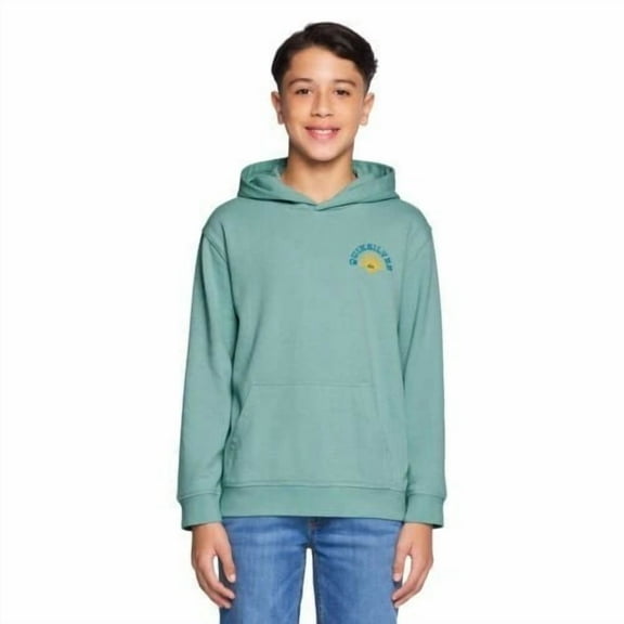 Quicksilver Boy Youth Pullover Washed Hoodie | Lt. Blue (Aquifer), Small (7/8)