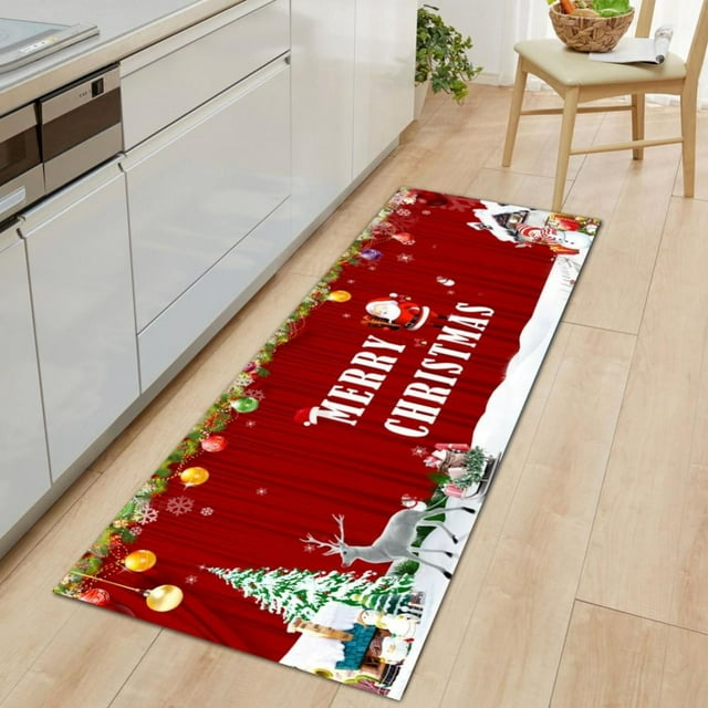 CLEARANCE!!Home Decoration Carpet Christmas Rug Non-Slip Rubber Backing Carpet Merry Christmas Mat