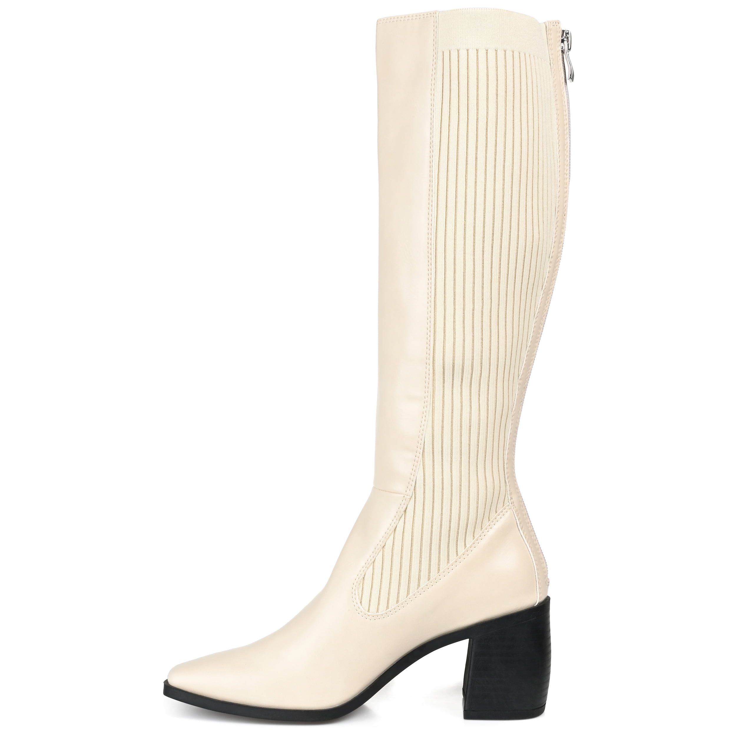 Journee Womens Winny Extra Wide Calf Stacked Heel Knee High Boots