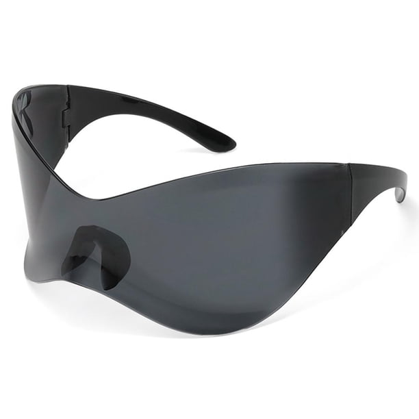 Gafas de sol deportivas Y2K Gafas de sol Goggle para senderismo en la playa al aire libre (negro)