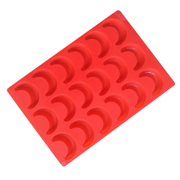 Pisexur Batería de cocina Molde en forma de media luna para bandeja de hielo, para chocolate, caramelos, gelatina, pasteles, mini jabón, cera, crayón derretido para la cocina del hogar