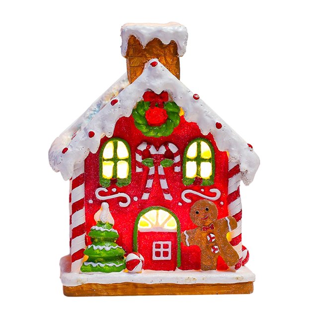 Casa iluminada de Navidad, decoración de paisaje, recuerdo de fiesta, colección para decoración de escritorio de festival