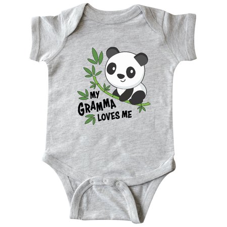 

Inktastic My Gramma Loves Me- cute panda Gift Baby Boy or Baby Girl Bodysuit