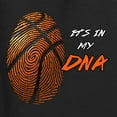 thumbnail image 3 of Wild Bobby, Basketball Fingerprint It's In My DNA, Sports, Women Standard V-Neck Tee, Black, Small, 3 of 5