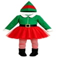 thumbnail image 6 of JAJAHO Kids Girls Christmas Elf Dress Up 5 Piece Set Xmas Holiday Elf Dress Outfit For 3-14Y, 6 of 6