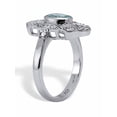 thumbnail image 2 of PalmBeach Jewelry 1.67 TCW Oval Cut Genuine Aquamarine and Round Genuine White Topaz Cocktail Ring, 2 of 5