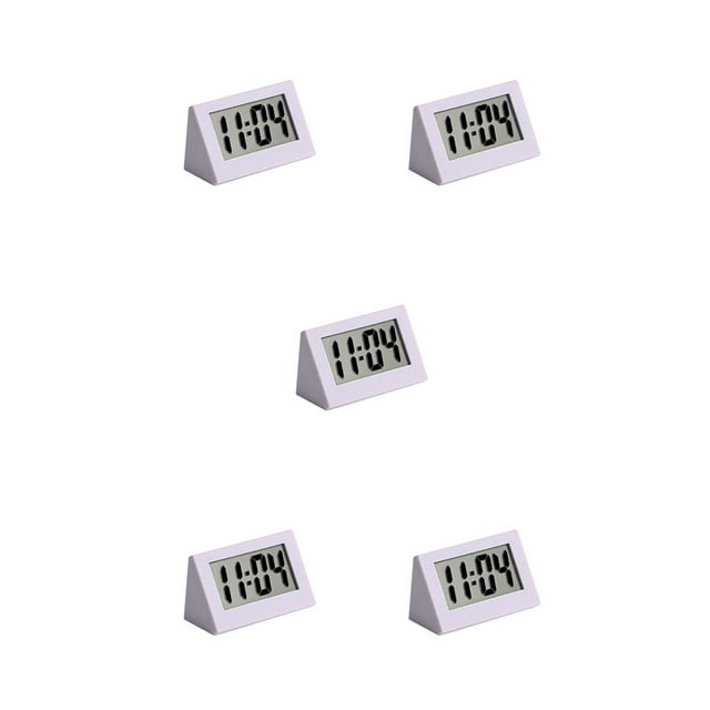 jesticaly Clock LED Desktop Bedside Digital Display Electronic Clocks Kitchen Living Room Triangular Travel Table Calendar White 5Set