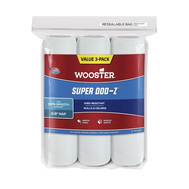 Roller Cover Wooster R725-9, 9 pulgadas, paquete de 3, 3/8 pulgadas, siesta
