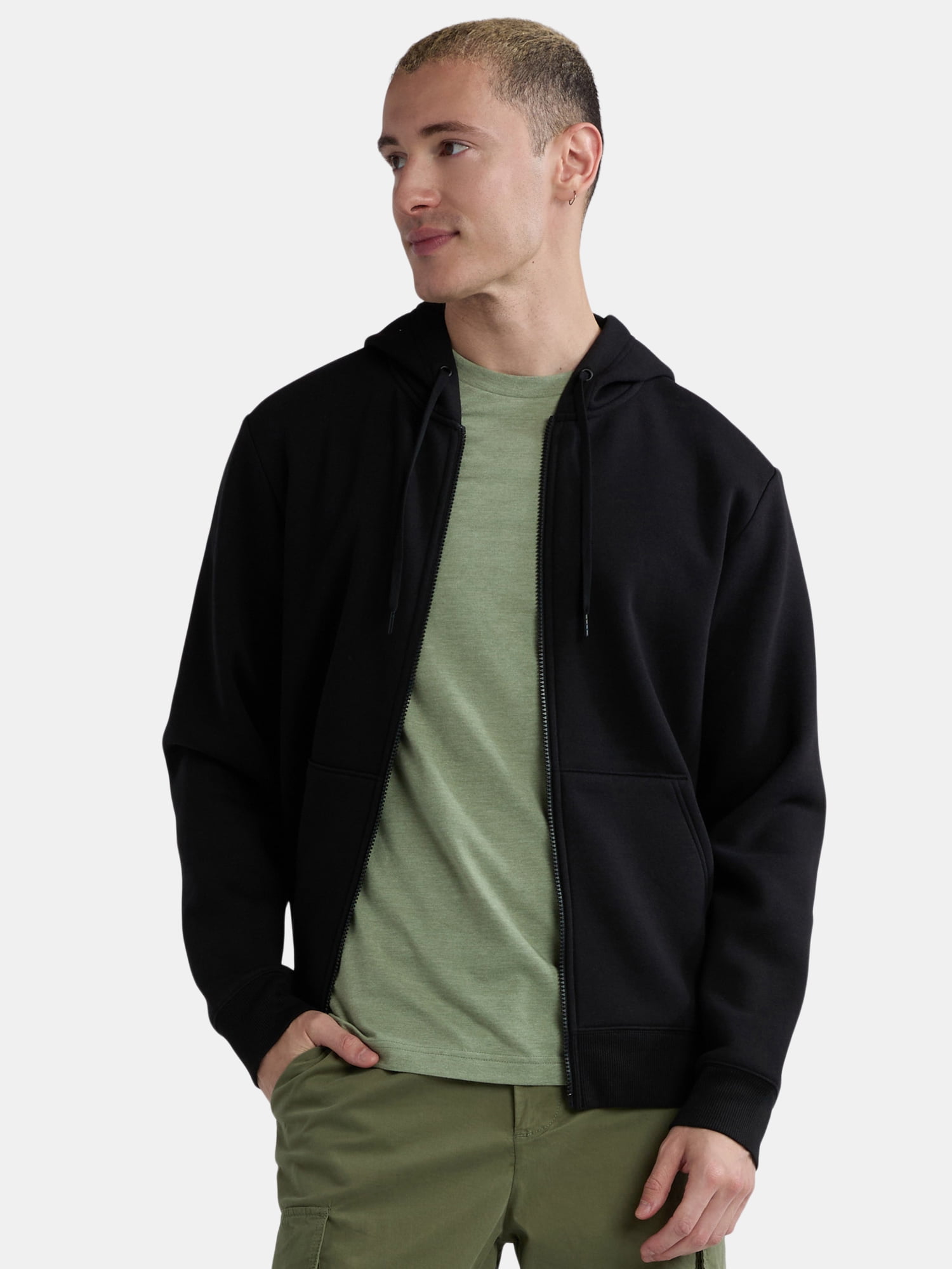 Athletic Works Men's and Big Men's Zip Up Fleece Hoodie Sweatshirt, Sizes S-5XLT