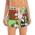 thumbnail image 4 of Lsque Sanrio Printed Women's Running Shorts with Liner Pockets,Elastic Quick Dry Workout Athletic Gym Yoga Shorts,Womens High Waist Shorts-X-Large, 4 of 9