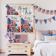 thumbnail image 5 of Independence Day Kitchen Curtains Valances 3 Piece Set, USA Flag Red Blue Flower Rod Pocket Tier Curtain and Valance Drapes for Small Window 36 Inch Length for Bedroom Cafe, 5 of 9