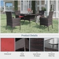 thumbnail image 4 of Gotland 10-Piece Indoor/Outdoor Dining Table Set, Garden Patio Rattan Set with w/Tempered Glass Tabletop with Removable Cushions and Umbrella Cutout for Patio, Backyard,8 Chairs - Red, 4 of 8