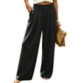 thumbnail image 2 of Warop High-Waist Straight Leg Trousers for Women, Solid Color Professional Office Pants, Formal Business Attire for Work and Daily Wear, 2 of 8
