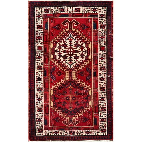 Pasargad Home 045582 Vintage Azerbaijan Camel Wool Area Rug- 3 ft. 1 in.  X 5 ft. 3 in.